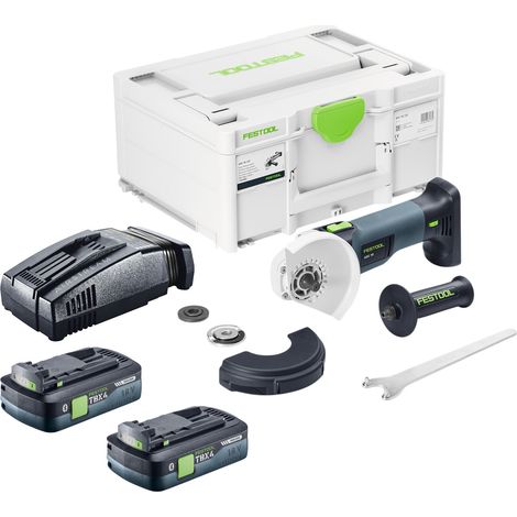 Festool AGC 18-125 EB-Basic Smerigliatrice angolare a batteria 18 V 125 mm Brushless + 2x batteria 4,0 Ah + caricabatterie rapido + Systainer