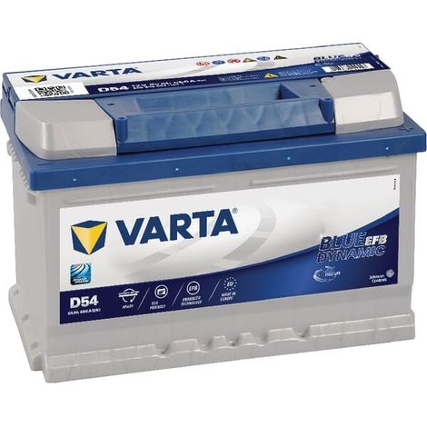 Varta – Batterie de voiture EFB D54 12V 65Ah 650A – Compatible Start/Stop – Dimensions 278x175x190mm – Sans entretien