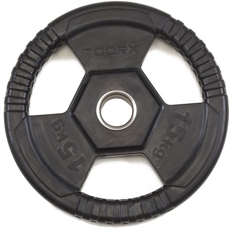 Disco ghisa gommato - 10 kg - ø50 mm - TRI GRIP (1/2)