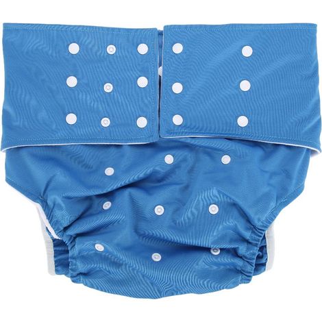 Couche Adulte Lavable Réutilisable avec Poche Ajustable Bleu Foncé (1/5)
