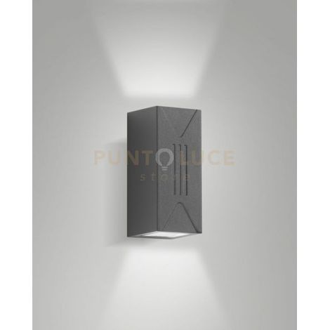 LULY APPLIQUE GRIGIO SCURO DA ESTERNO A LED 6W 3000K 500LM IP65 DOPPIA EMISSIONE 5° - 80°