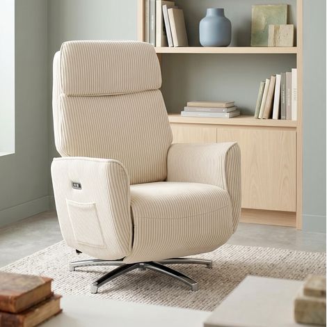Poltrona relax elettrica girevole con doppio motore, USB e funzione reclinabile (1/5)