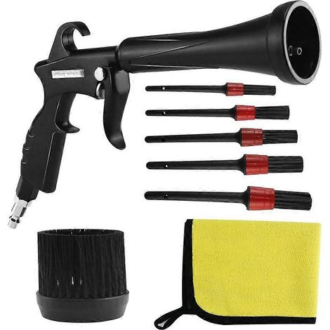 Air Cleaning Nozzle with Rubber Guard and Brass Adjustable Air Flow Nozzle Air Nozzle for Compressor Pneumatic Tool (1/5)