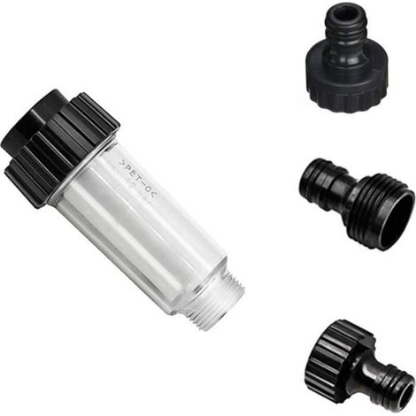 Filtre Tuyau Arrosage - Pour Nettoyeur Haute Pression - Raccord 3/4 Pouces Femelle x 3/4 Pouces Mâle - ABS Blanc - 1 Pièce (1/4)