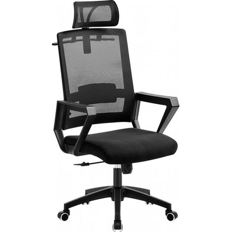 ORION91 Silla ESENTIAL de Oficina Director con Ruedas – Color Negro Respaldo Ergonómico Transpirable Malla negra y Asiento Negro 60x63x125cm Oficina Teletrabajo - SpazioLuzio (1/3)