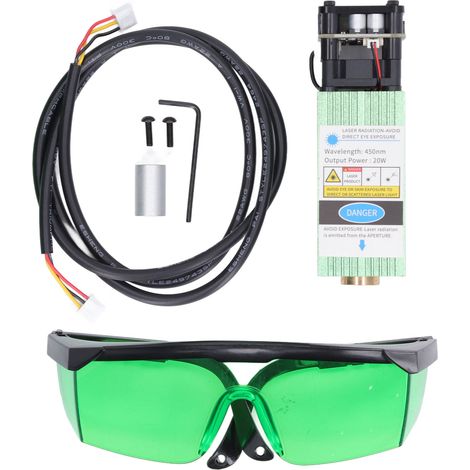 Module laser 20 000 mW, montage rapide, intelligent, refroidissement silencieux, module de découpe et de gravure laser, 12 V (1/5)