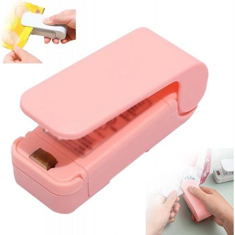 Mini Scelleur de Sacs - - 2024 Upgrade - Portable - 2 en 1 - Rose (1/5)