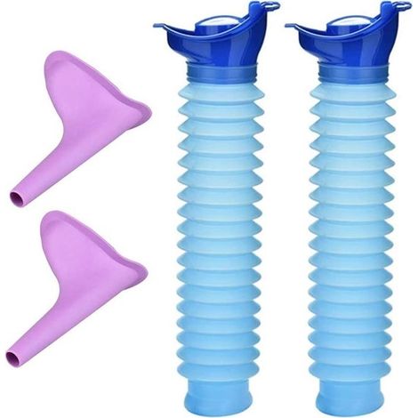 Inodoro de emergencia unisex，Inodoro de camping，Inodoro de emergencia reutilizable，2 piezas，750 ml，Embudo de orina reutilizable para mujeres (1/5)