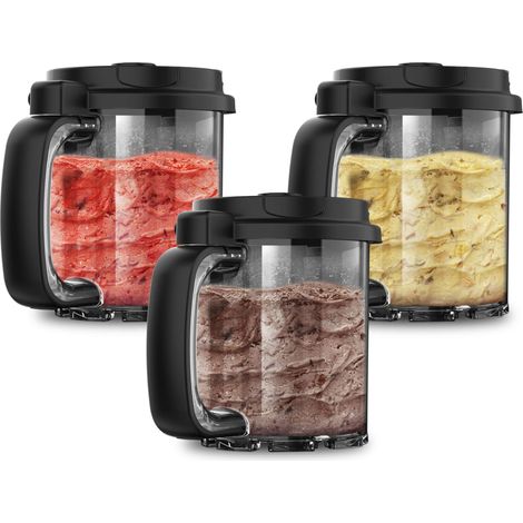 Brocche 700ml con Coperchio per Gelatiera GelaCups 2100. Compatibile con Gelatec 2100, Materiale Sicuro: Senza BPA