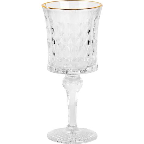 Verre à Vin en Verre Transparent avec Bord Doré 200 ml pour Table de Fête et Occasions - PANGIVO (1/5)