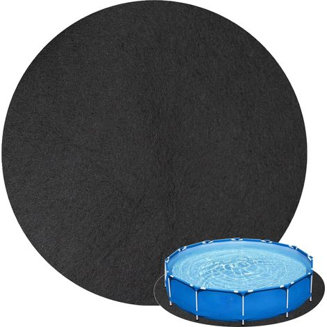 Tapis de piscine d'extérieur - Tapis de protection - Tapis de piscine antidérapant - 4 m - Rond - Tapis de protection de sol - Empêche les trous - Tapis en feutre absorbant l'eau - Accessoire de (1/5)