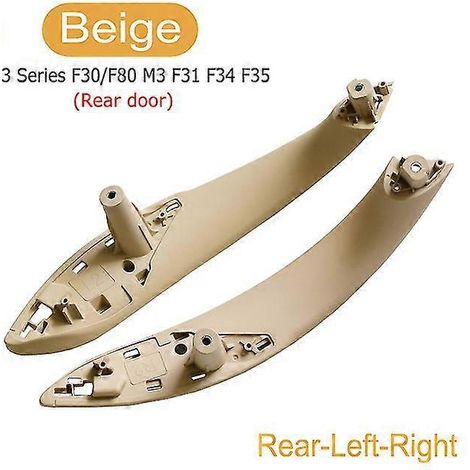 Poignée de porte intérieure avec cache et panneau intérieur pour BMW Série 3 F30 F80 F31 F32 F33 F34 F35 F36 (2013-2018) - Accessoires auto - Poignée de porte intérieure - Beige - Lot de 2 - Arrière (1/5)