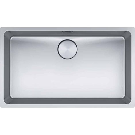 Franke – Évier 1 bac inox lisse 740 x 440 mm – Vidage automatique – Installation sous plan – Garantie à vie sur inox