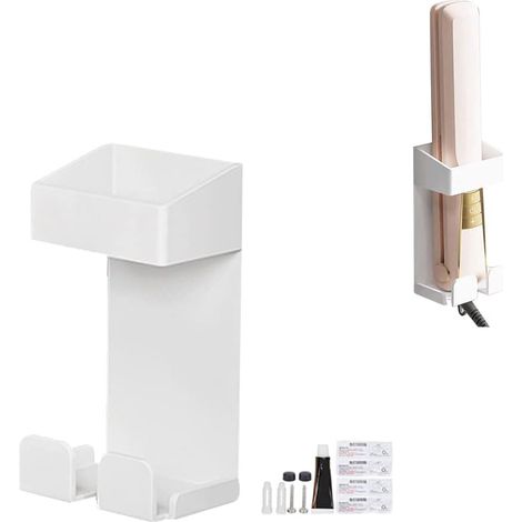 1 Support De Fer À Friser, Acier Inoxydable, Étagère Murale Multifonction, Pour Salle De Bain