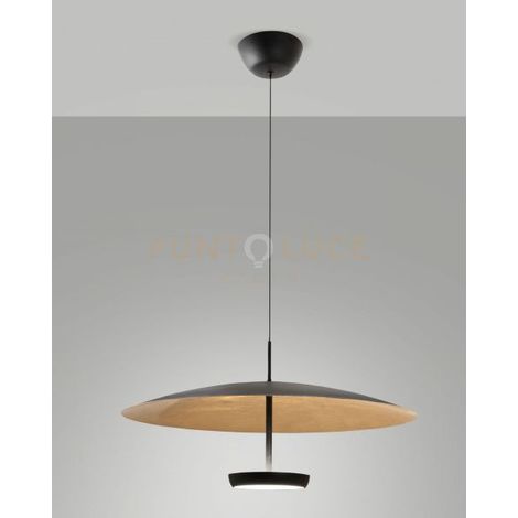 YUKO SOSPENSIONE FOGLIA ORO/NERO A LED 3000K - 40W - 3200 lm DIMMERABILE