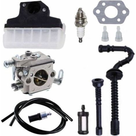 Carburateur + Filtre à air + Bougie d’Allumage + Tuyau d’Essence/d’Huile pour Tronçonneuse STIHL 021 023 025 MS210 MS230 MS250 Carburateur