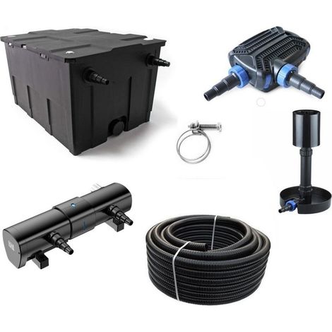 Kammerfilter Set CBF-550 70W Eco Pumpe Schlauch 72 Watt-UV-Klärer bis 60.000l Nr.77