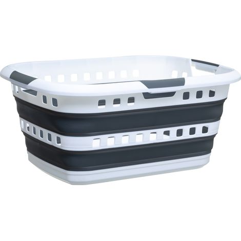 Cesto de la ropa plegable 45l hugger gris y blanco - 5five (1/6)