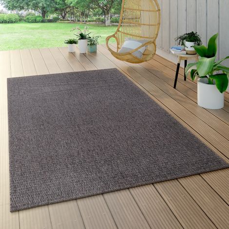 Paco Home Outdoor Teppich Sisal Optik Wetterfest Natur Muster Einfarbig Modern 120x170 cm