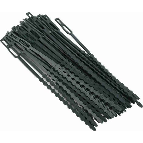 Lot de 50 attaches torsadées réglables pour plantes de jardin, en plastique flexible, pour le soutien des plantes. (1/4)