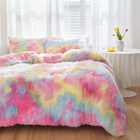 Bettwäsche-Set 155x220 cm Flanell Biber Kuschelig Warm mit Reißverschluss