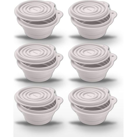 Lot de 6 Boîtes à Snacks Pliables en Silicone Blanc Fackelmann Storage (1/5)