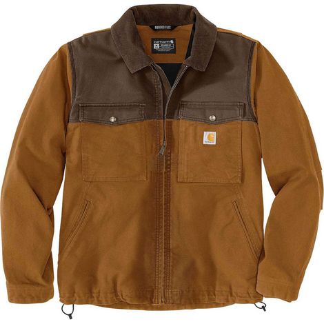 CARHARTT Veste Montana Rugged Flex™ Duck Isolée - Relaxed Fit - Coton Doublée Marron - Taille: L