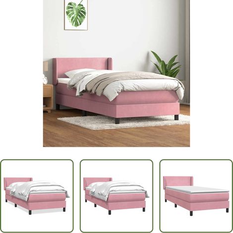 Matratze - Boxspringbett mit Matratze Rosa 80x220 cm Samt (1/5)