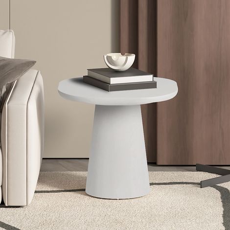 Table d'appoint organique 55x55x50cm effet ciment ecru - GODI (1/5)