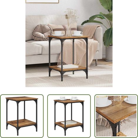 vidaXL Étagères métal bois - Table basse Bois Ancien 40 x 40 x 55 cm Bois d'ingénierie (1/5)