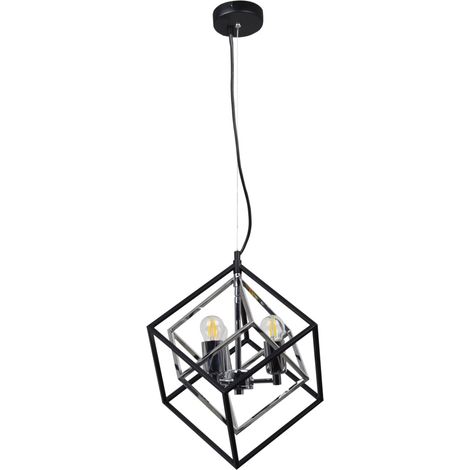 Lampada a sospensione IKAR Polux nera/cromo 3xE27 metallo (1/5)
