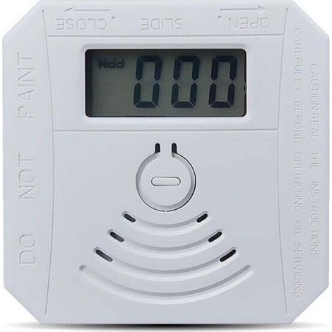 Gasmelder, kombinierter Kohlenmonoxid-Rauchmelder, batteriebetriebener CO-Rauchmelder mit LED-Anzeige, Blinkalarm und akustischem Warnsignal – Weiß (1/5)