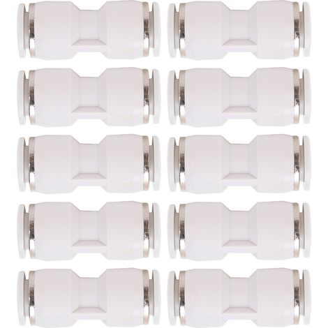 10 Stück gerade Steckverbinder für Luftschläuche, Schnellkupplungen, pneumatische Rohrverschraubungen, weiß, PU-12 (1/5)