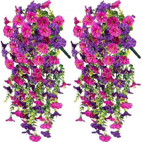 Fleurs Artificielles Suspendues pour Jardin - Gloire du Matin Pouces Décoration Extérieure Porche Balcon Terrasse 2 29 5 (1/5)