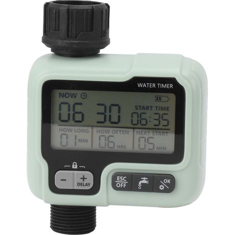Automatische Bewässerungsuhr mit Timer und manueller Programmierung für Garten, Hof und Rasen (1/5)