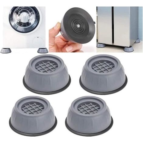 Tapis anti vibration machine a laver, 4 Pièces kit de superposition universel tapis caoutchouc coussinet, machine tapis anti bruit (1/4)