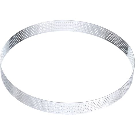 7.1" Stainless Steel Pie Rings Perforated Metal Baking Circle for Dessert Mousse Cake Round Non-Stick Ring for Cheese Food Making Tool (1/5)