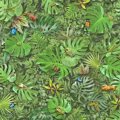 Sol vinyle Textile - effet faune & flore tropicale - Rouleau de 1m x 5m (1/5)