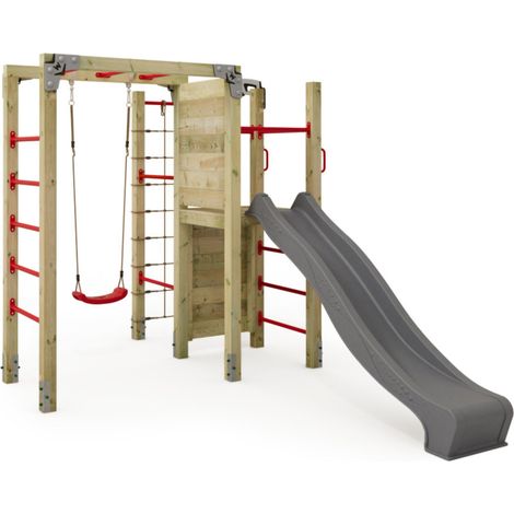 Klettergerüst Wickey FIT Cross 872 mit Rutsche und Schaukel in Anthrazit