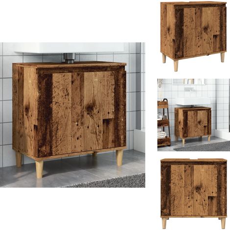 Armoire d'évier vieux bois 58x33x60 cm bois d'ingénierie - Meuble De Lavabo - Meubles De Lavabo - Meuble De Lavabo De Salle De Bain - Armoire De Lavabo De Salle De Bain (1/5)