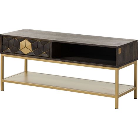 Couchtisch Mango 110x40x50 grau geölt DIAMOND 100