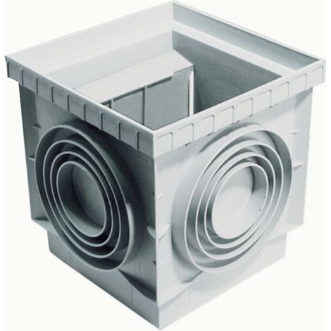 Regard de branchement 20x20 cm – Résistant aux agents chimiques – Prédécoupe 50-63-80-100-125 – Évacuation eaux pluviales et câblage électrique (1/2)