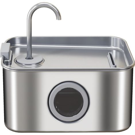Fuente para gatos de acero inoxidable 3,2 L con bomba silenciosa y filtro de carbón activo MODENUIT (1/5)