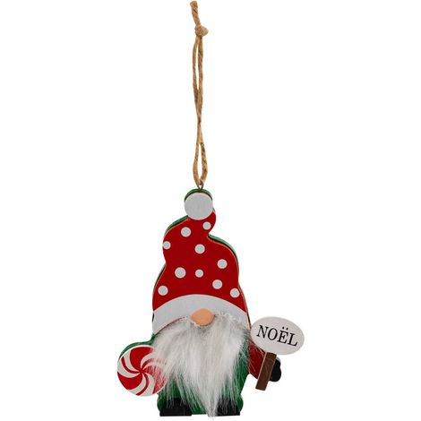 Elfo con barba di natale in legno h.11cm - Feeric lights & christmas (1/2)