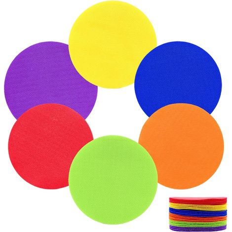 Lot de 30 points de tapis pour salle de classe - Marqueurs colorés antidérapants - Marqueurs de tapis pour salle de classe - Marqueurs de siège - Pour l'entraînement sportif et les activités (1/5)