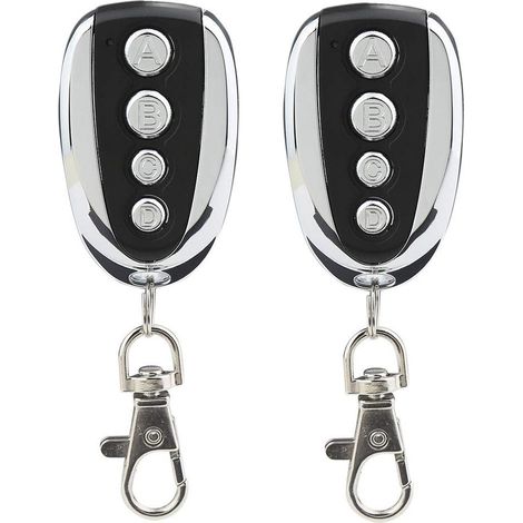 Lot de 2 télécommandes universelles pour porte de garage et portail 433,9 MHz avec quatre canaux - Remplacement idéal (1/3)