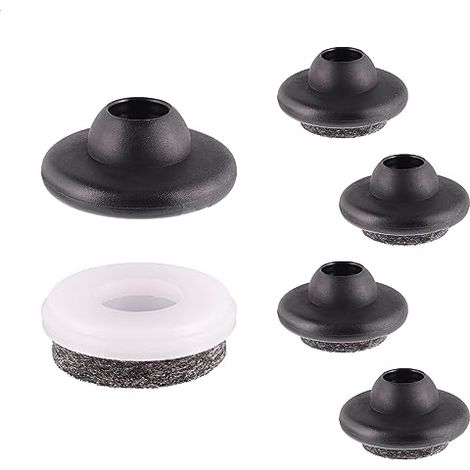 WAGNER QuickClick® Feltrini per sedie e mobili per clip su I Set da 4x base + 4x inserti intercambiabili - feltro di lana ULTRASOFT - Ø 30 per sedie Vitra DSR DAR DKR - Made in DE - 16780000 (1/4)