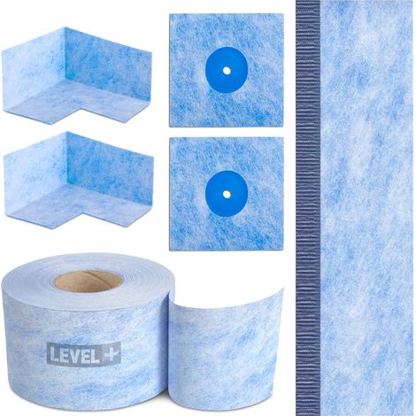 LEVEL+ Bandset Dusche Balkon Dichtband Dichtbahn Duschelement Ecken Profi Set B7 (1/5)