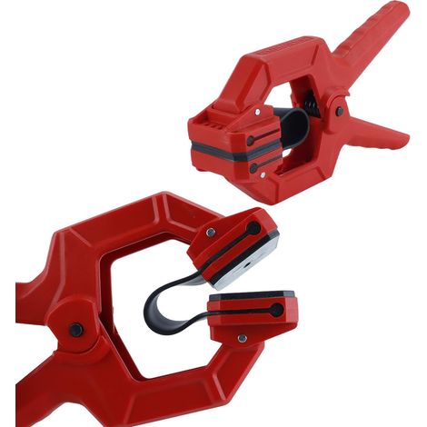 Pinces à ressort, pince à bois en plastique type G avec courroie en caoutchouc, pince de charpentier 50 mm pour étagères, bords d'armoires, bordures de contreplaqué, laminages (1/5)