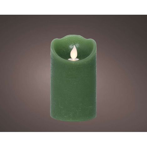 Lumineo Candela LED Verde - Eleganza e Atmosfera Calda - 7,5x12,5 cm